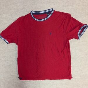 Vintage English Laundry Red Cotton & Knit Collar Boxy Tee Size XL Men's (Large)